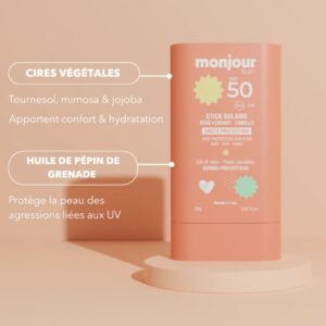 STICK SOLAIRE INVISIBLE SPF50 - A PARTIR DE 6 MOIS - MONJOUR