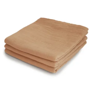 LOT DE 3 LANGES EN MOUSSELINE DE COTON BIOLOGIQUE